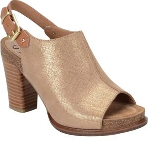 Sofft Women Cindra Sling BackAnkle Leather Heeled Sandals Open Toe Shoes Sz 7.5M